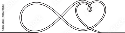 Infinity Heart Line Art Symbol of Eternal Love
