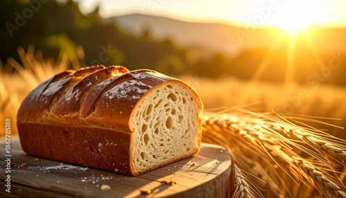 Panel kuchenny z motywem Świeżo krojony chleb z chrupiącą skórką 2