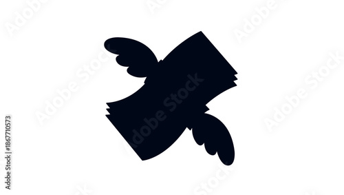 money with wings spending currency dollar flying cash emoji symbol sign icon vector illustration isolated flat bill