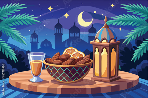 A Basket Of Dates And A Glass Of Water