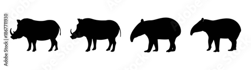 Silhouette vector of oryx antelopes wildlife animals african mammals safari wildlife conservation