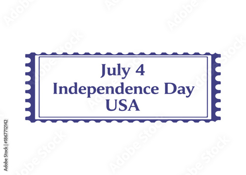 July 4 Independence Day USA postage stamp vector icon on a white background
Vector postage stamp on a white background