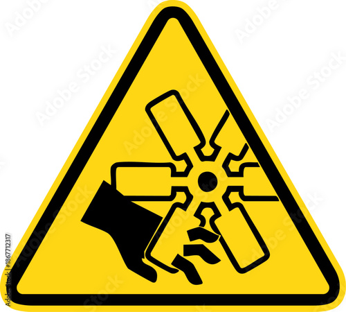 Danger lames en mouvement