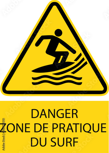 danger zone de pratique du surf