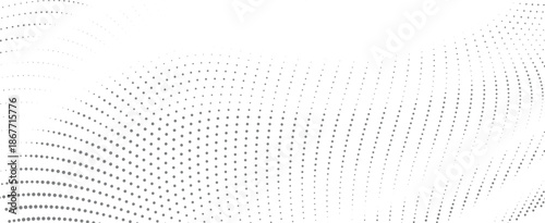 Abstract Black Halftone Arc Pattern With Dynamic Circular Motion Vector Illustration