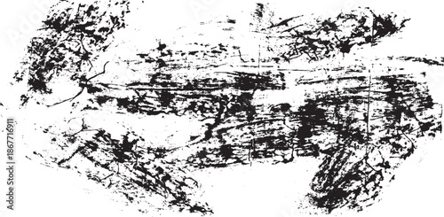 Vector brush stroke texture. Distressed uneven grunge background. Abstract vector illustration. Overlay over any design to create interesting effect and depth. Black isolated on white. EPS10