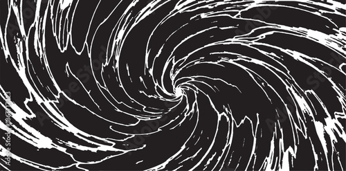 Circular starburst explosion texture. Distressed uneven grunge background. Abstract vector illustration. Overlay to create interesting effect and depth. Isolated on white background.