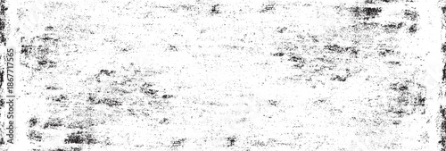 Monochrome texture composed of irregular graphic elements. Distressed uneven grunge background. Abstract vector illustration. Overlay for interesting effect and depth. Isolated on white background.