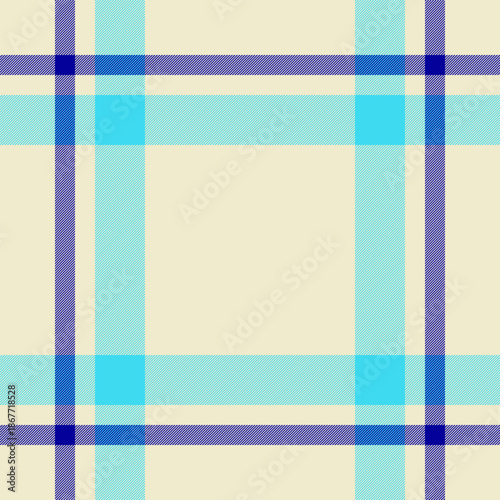 Glen check plaid seamless, mid background textile fabric. Oktoberfest texture pattern vector tartan in light and cyan colors.