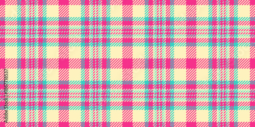 Dye check texture background, sheet plaid pattern seamless. Grand fabric vector textile tartan in light and pink colors.