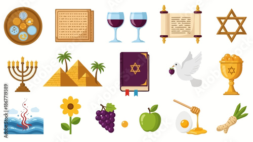 Collection of Jewish religious symbols and cultural items.