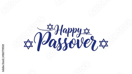Happy Passover Jewish Holiday Greeting Text.