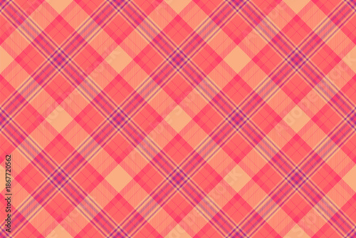 Summer pattern vector check, masculine textile tartan plaid. Template seamless fabric texture background in red and orange colors.