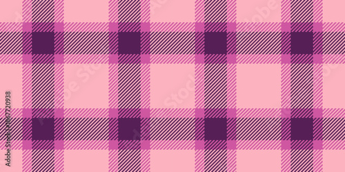 Mixed texture plaid seamless, picnic background pattern fabric. National textile check vector tartan in light pink and magenta colors.