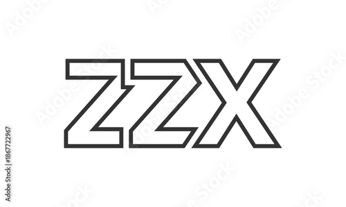 ZZX logo design template with strong and modern bold text. Initial based vector logotype featuring simple and minimal typography. Trendy company identity.