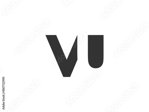 VU creative geometric initial based modern and minimal logo. Letter v u trendy fonts.