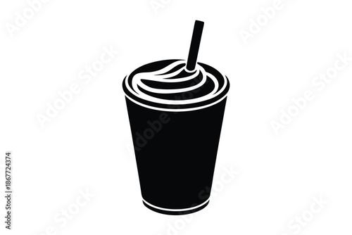 yogurt drink vector icon silhouette