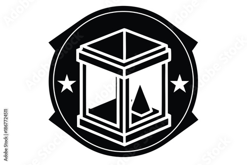 voting booth vector icon silhouette