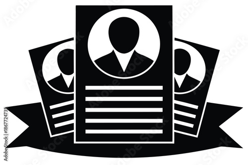 subscriber list vector icon silhouette