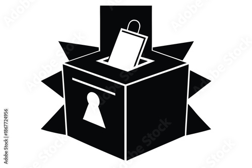 secret ballot vector icon silhouette