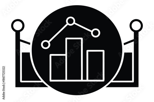 real time analytics vector icon silhouette
