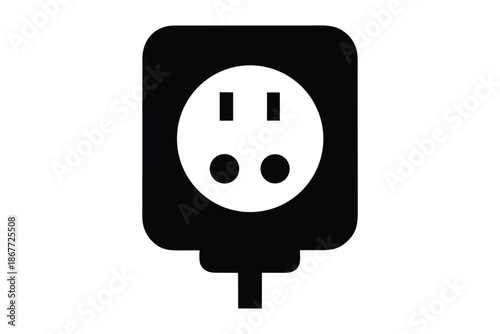 power socket vector icon silhouette