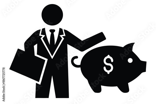 money saving vector icon silhouette
