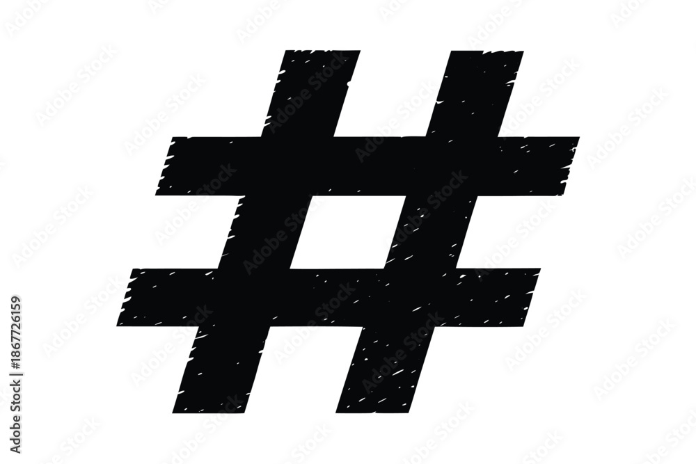 Fototapeta premium hashtag vector icon silhouette