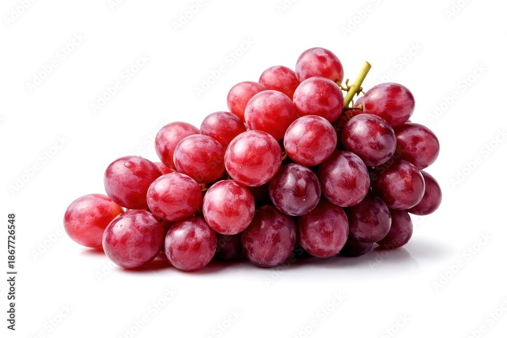 Fototapeta premium A bunch of red grapes on a white background