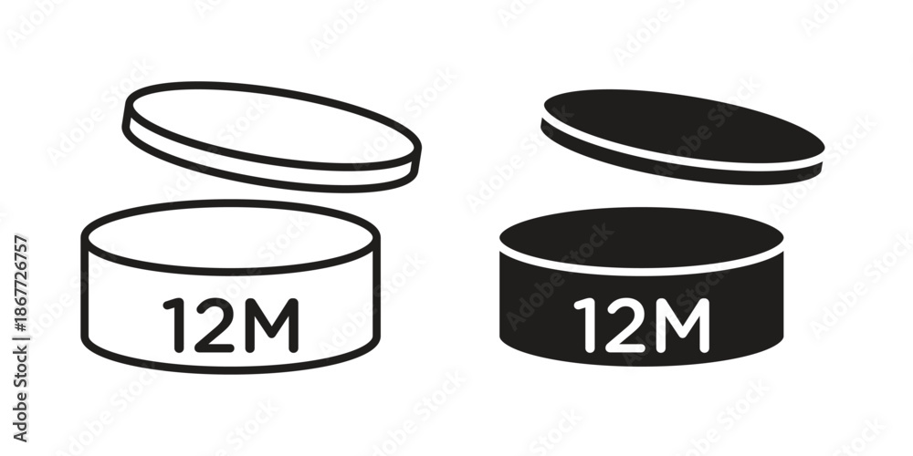 Fotografia 12M icons on white background