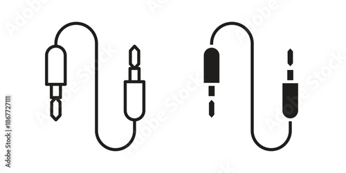 Audio Cable icons on white background. EPS 10. Editable linear style stroke. Vector icon