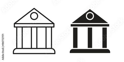 Bank icons on white background. EPS 10. Editable linear style stroke. Vector icon