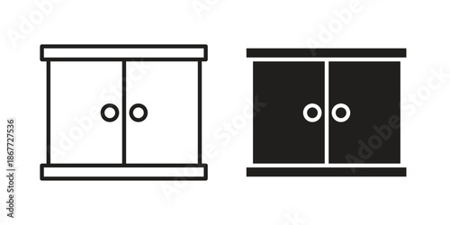 Cabinet icons on white background. EPS 10. Editable linear style stroke. Vector icon