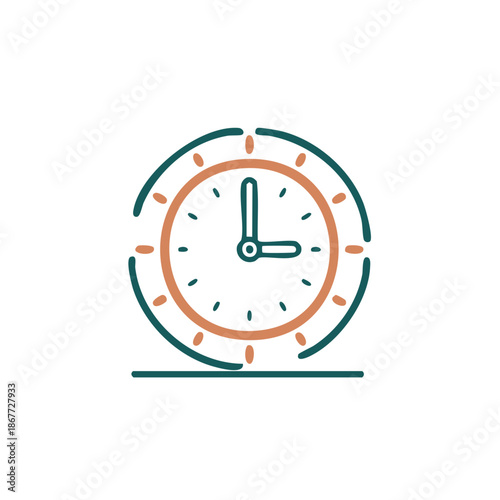 Modern Watch Icon Time Clock Design Timeless Graphic Element Flat Isolated
