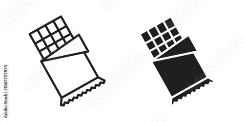 Chocolate icons on white background. EPS 10. Editable linear style stroke. Vector icon