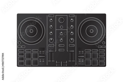 Music DJ controller. Isolated vector illustration