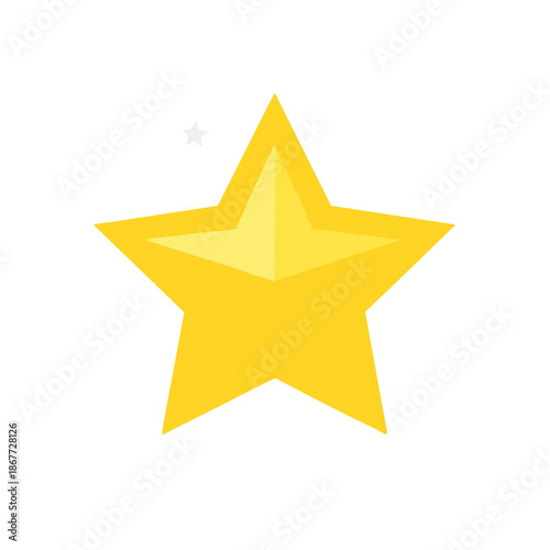 Shiny golden star icon shimmering success symbol bright vector illustration award element celebration