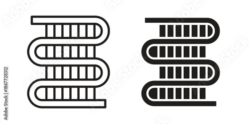Condenser coil icons on white background. EPS 10. Editable linear style stroke. Vector icon
