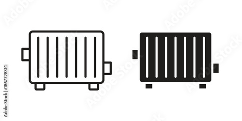 Conditioner heater icons on white background. EPS 10. Editable linear style stroke. Vector icon