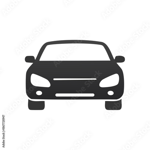 Car vector icon car simple automobile vehicle black transportation modern front view transport motor silhouette