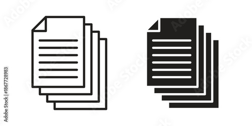 Document papers icons on white background. EPS 10. Editable linear style stroke. Vector icon