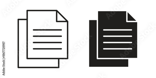 Documents icons on white background. EPS 10. Editable linear style stroke. Vector icon
