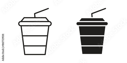 Drink icons on white background. EPS 10. Editable linear style stroke. Vector icon