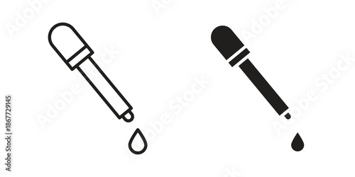 Dropper pipette icons on white background. EPS 10. Editable linear style stroke. Vector icon