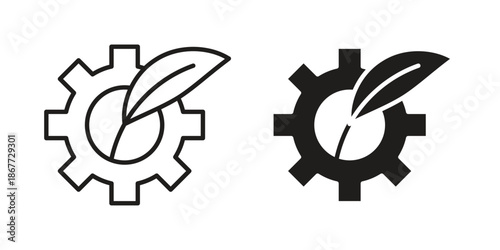 Eco industry icons on white background. EPS 10. Editable linear style stroke. Vector icon