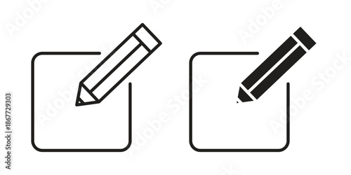 Edit icons on white background. EPS 10. Editable linear style stroke. Vector icon