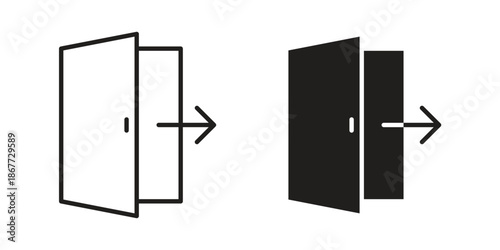 Exit icons on white background. EPS 10. Editable linear style stroke. Vector icon