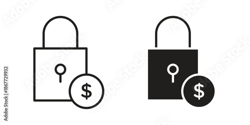 Fixed price icons on white background. EPS 10. Editable linear style stroke. Vector icon