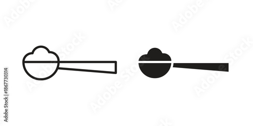full spoon icons on white background. EPS 10. Editable linear style stroke. Vector icon