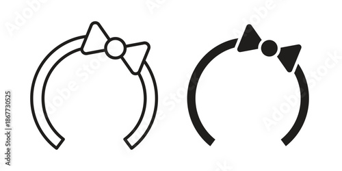 Hair band icons on white background. EPS 10. Editable linear style stroke. Vector icon